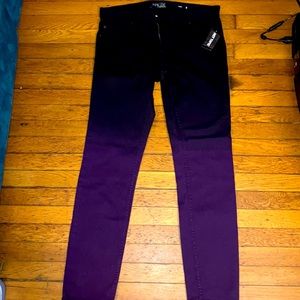 Hot Topic Rude Skinny Jeans Black And Purple New